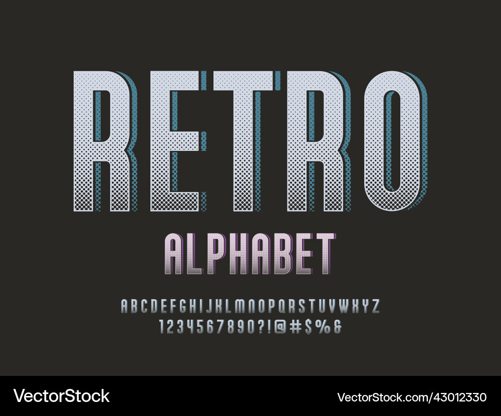 Retro font vector image
