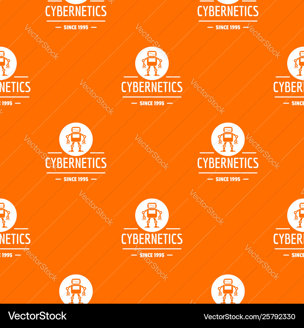 Robot toy pattern orange Robot toy pattern orange vector image