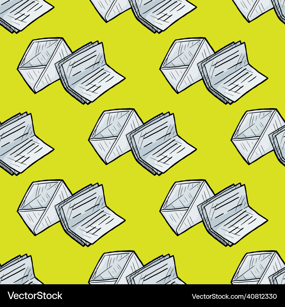 Seamless pattern of open envelope and letter Vector Image