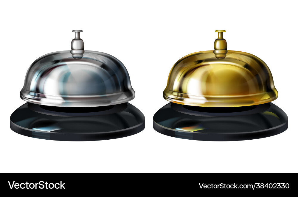 Service bells 3d realistic vector image