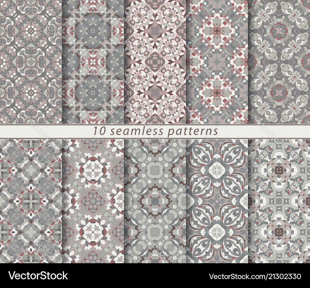 Set of seamless pattern Set of seamless pattern Vector Image