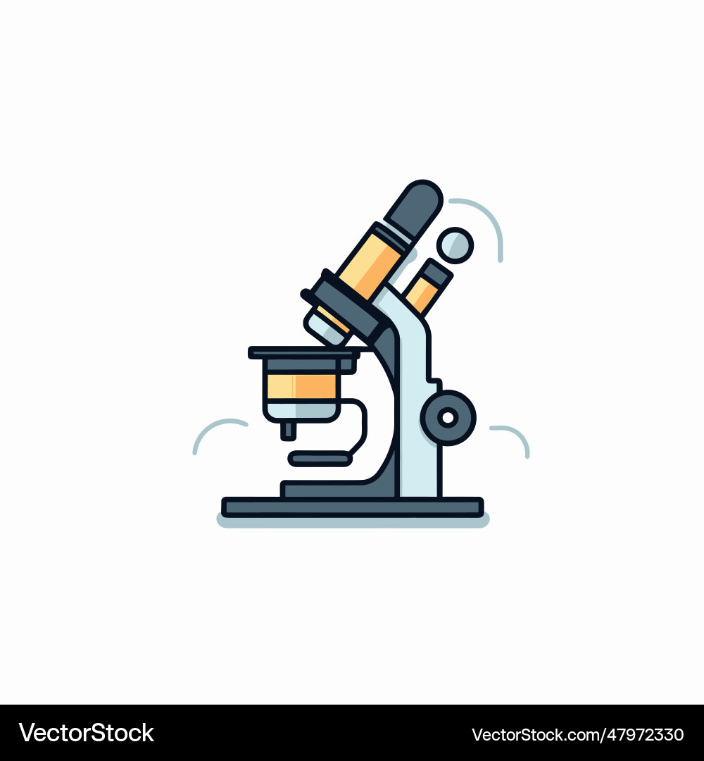 Simple microscope in flat style Vector Image