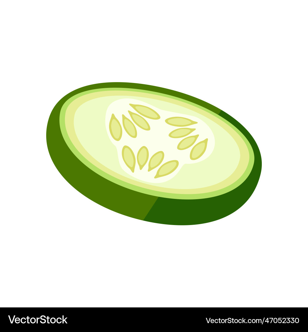 Slice of cucumber with vitamin c Slice of cucumber with vitamin c Vector Image