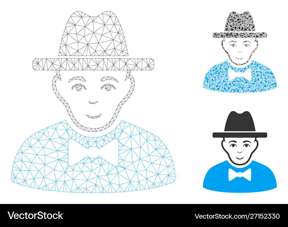 Spy mesh wire frame model and triangle Spy mesh wire frame model and triangle vector image