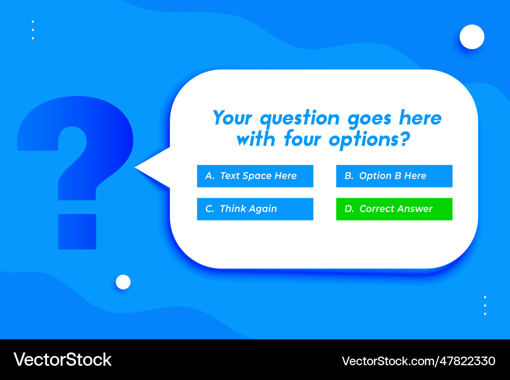Take the quiz challenge with multiple option Take the quiz challenge with multiple option vector image
