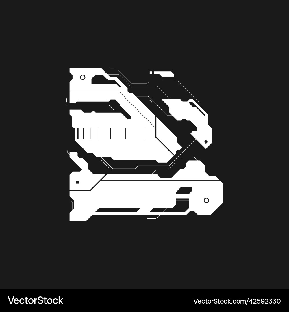 Tech style arrow cyberpunk design element Vector Image