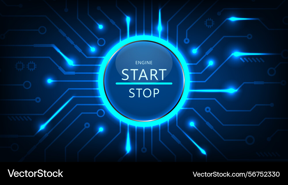 Technology abstract high-tech start button Technology abstract high-tech start button vector image
