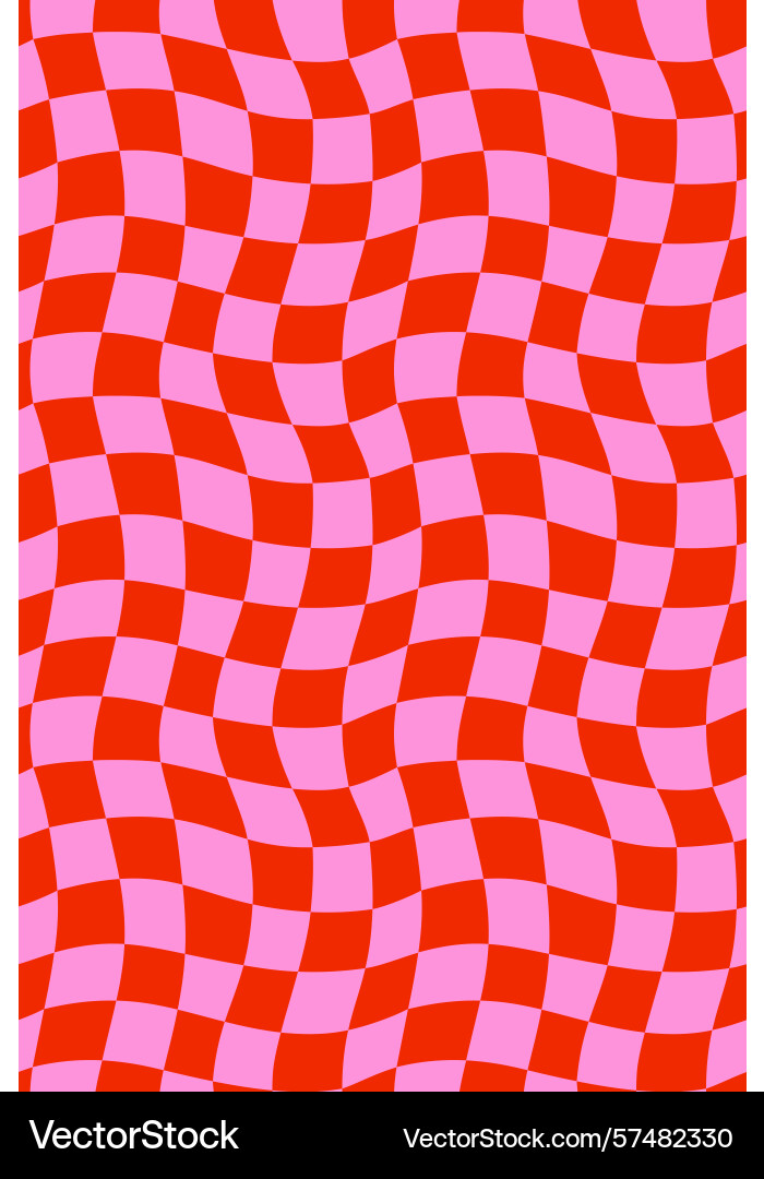 Wavy checker pattern background in red and pink Wavy checker pattern background in red and pink vector image