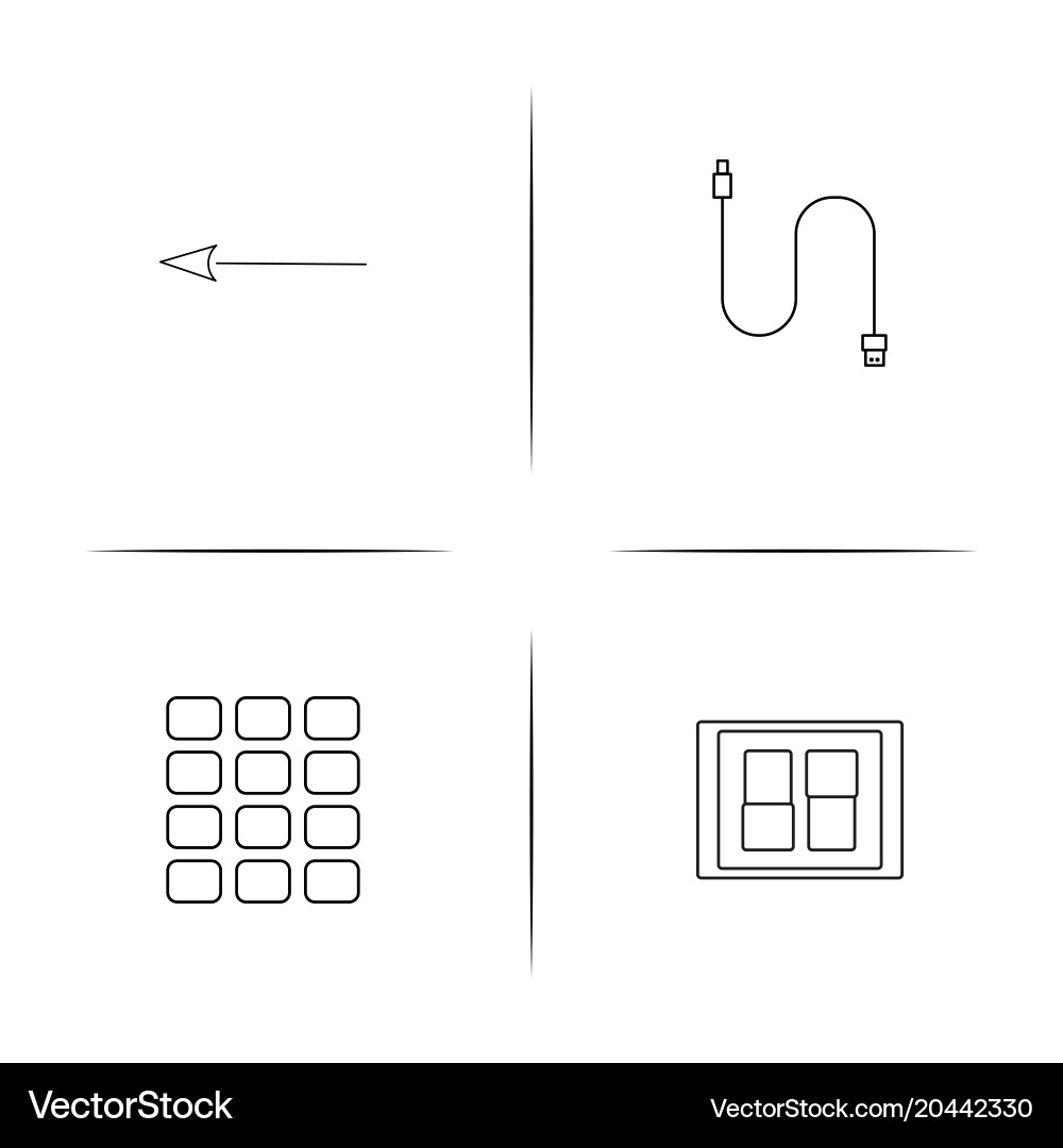 Web and text simple linear icon setsimple outline vector image