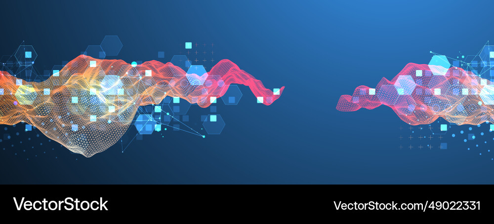 Abstract wave is made in a frame style Vector Image
