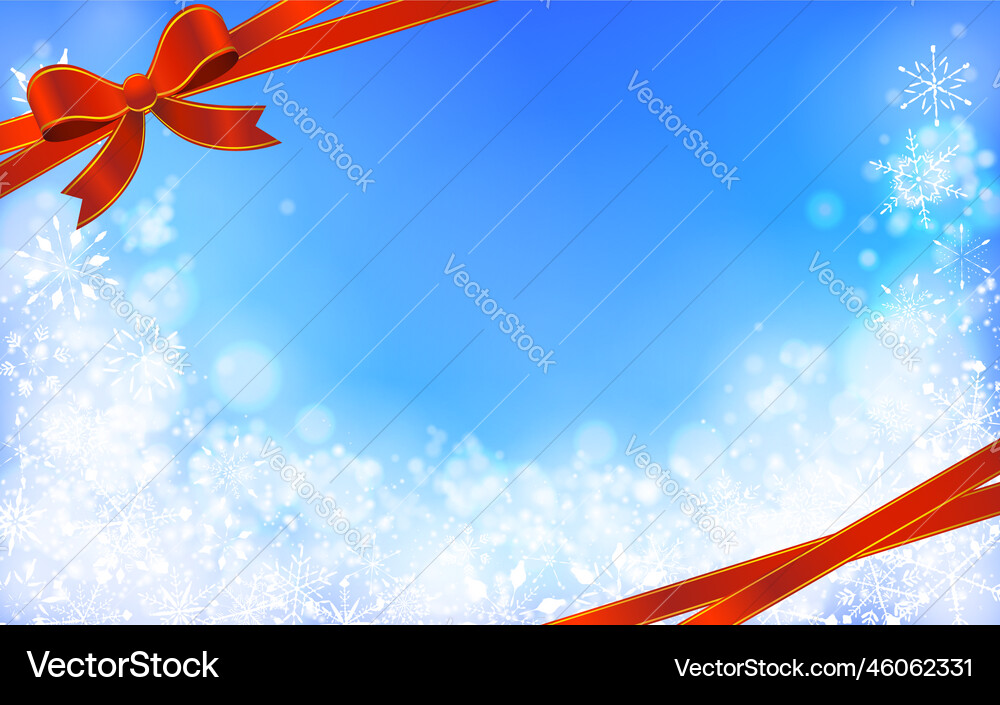 Background material of snowflake with ribbon Background material of snowflake with ribbon vector image