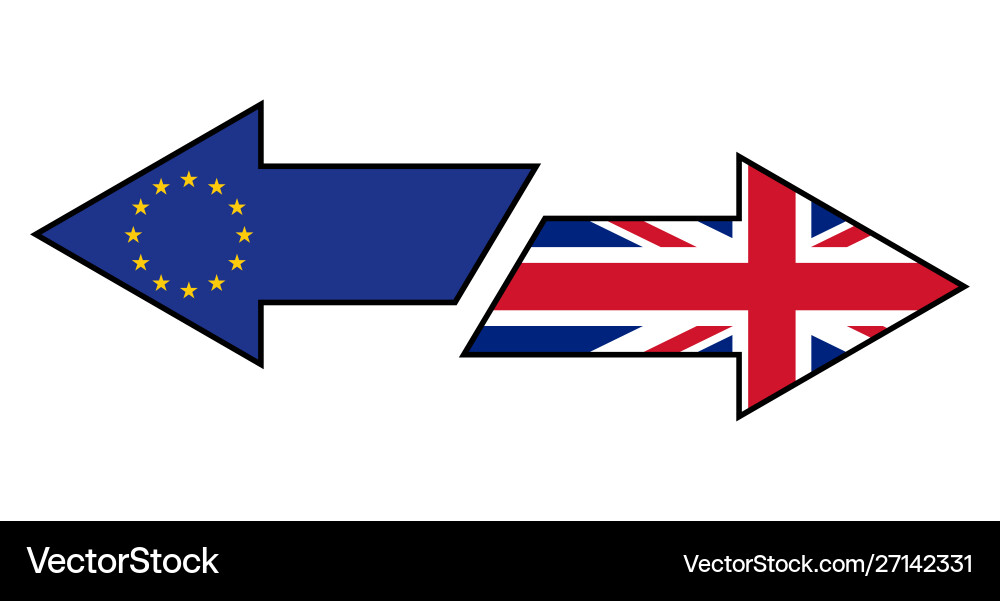 Brexit Flags and Arrows Vector Image