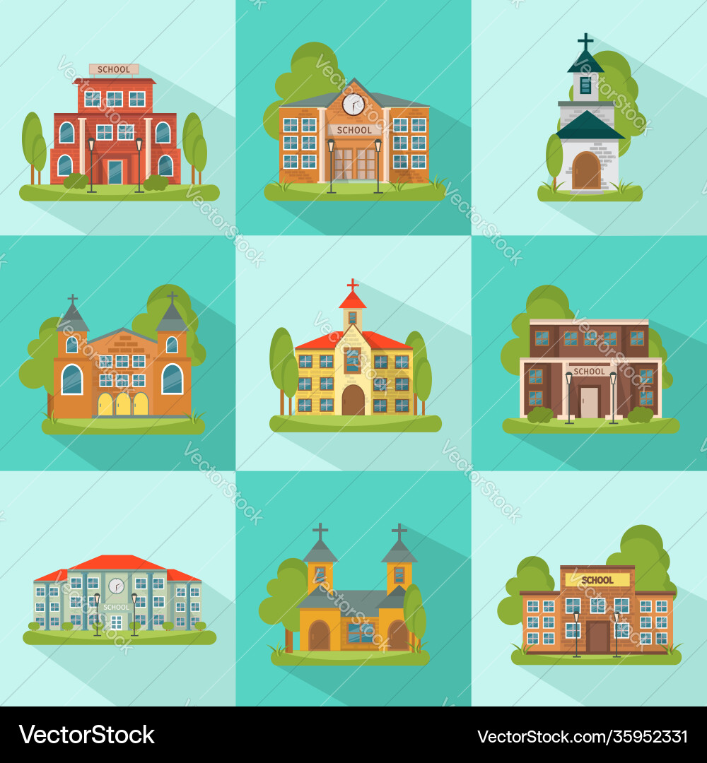 Building icon set Building icon set vector image