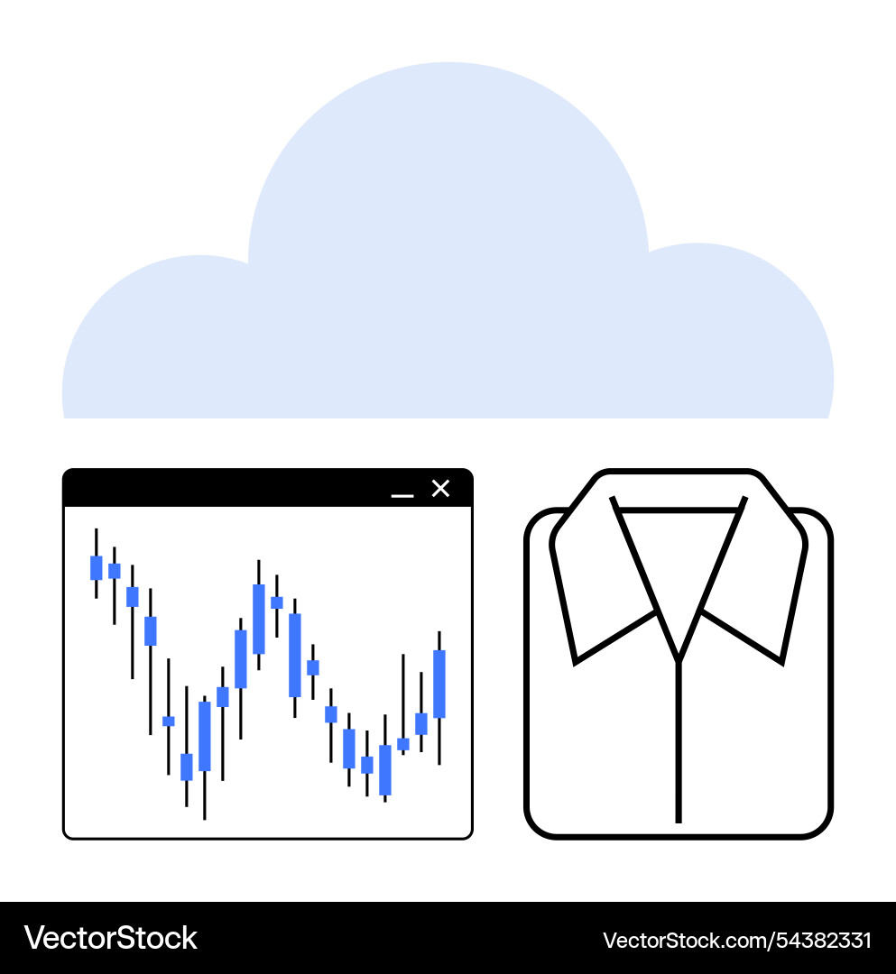 Cloud computing with data charts and business wear Cloud computing with data charts and business wear vector image