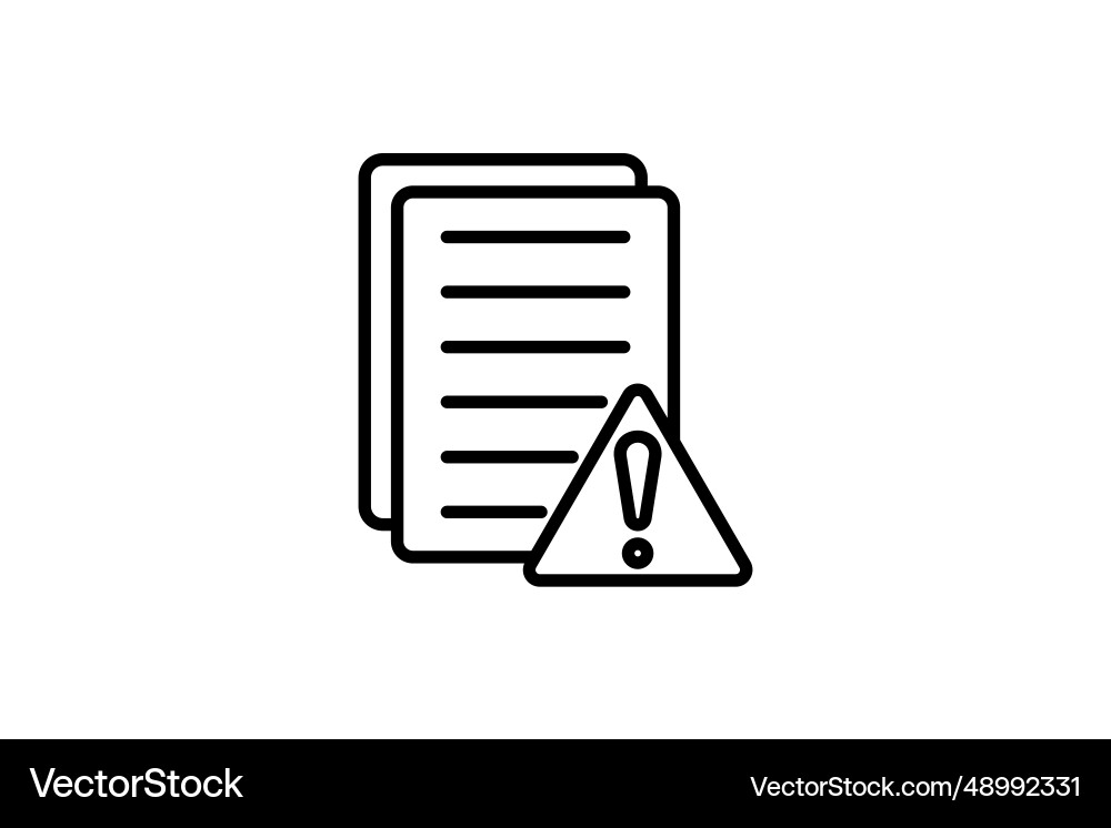 Document warning icon with exclamation Document warning icon with exclamation vector image