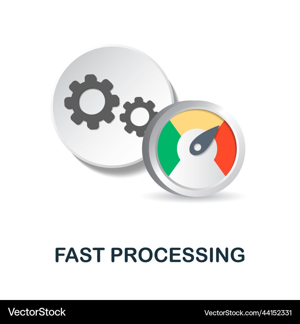 Fast processing icon 3d from data science Fast processing icon 3d from data science vector image