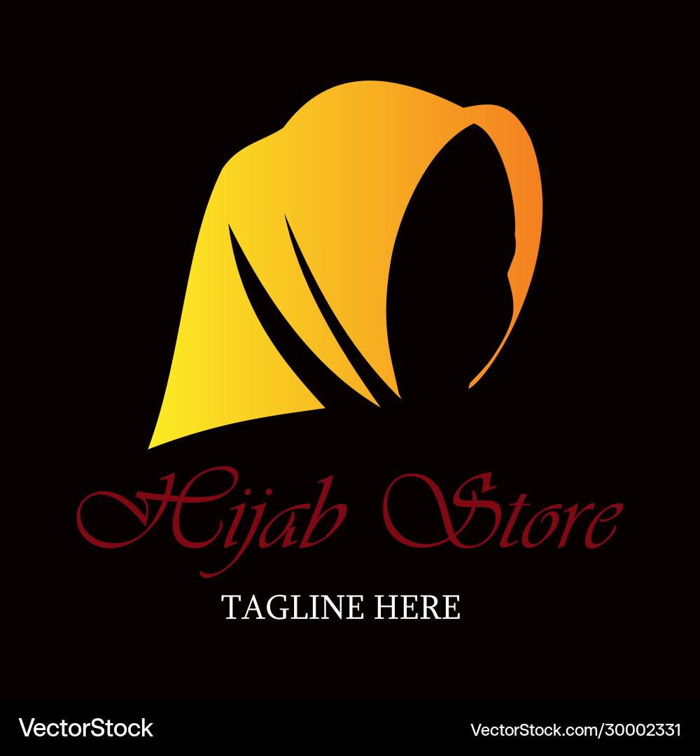 Feminine fashion orange hijab logo template Feminine fashion orange hijab logo template vector image