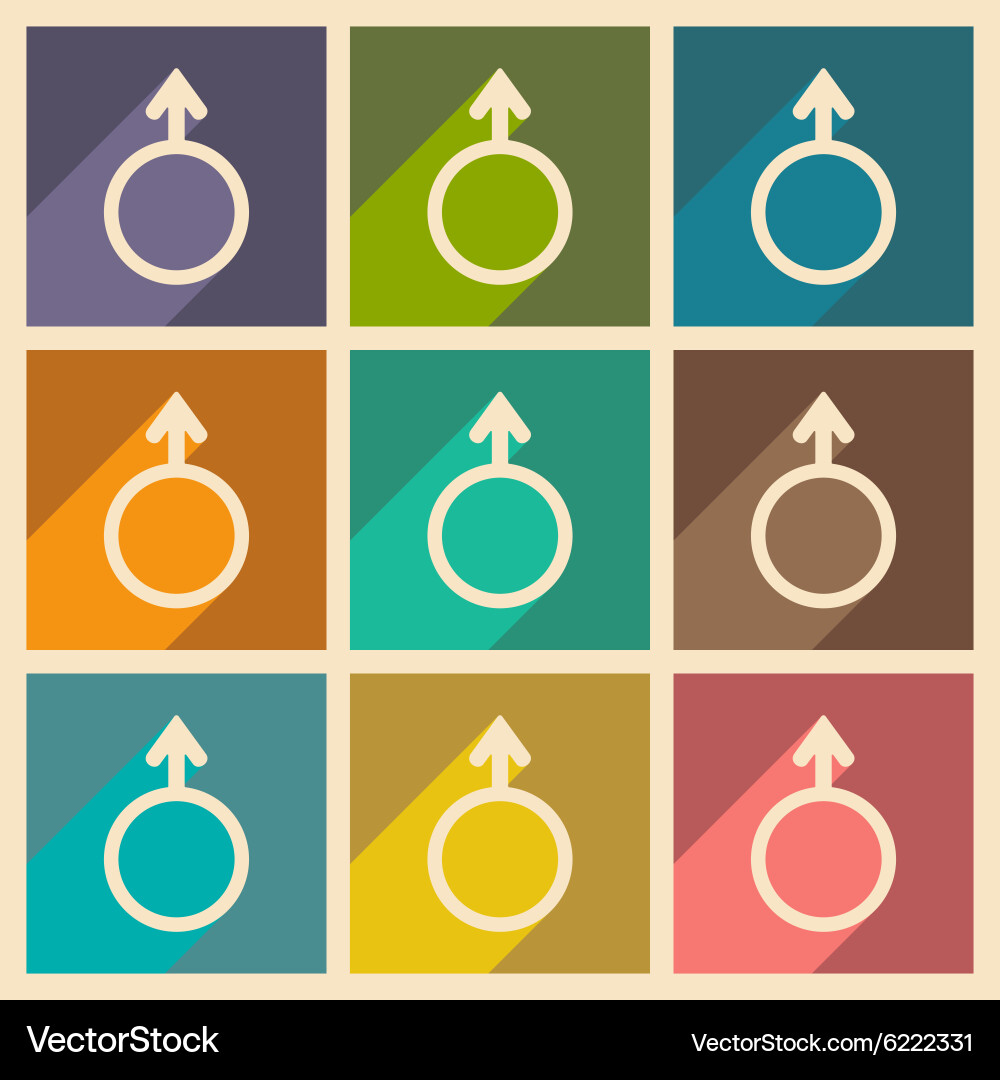 Flat with shadow concept and mobile application Vector Image