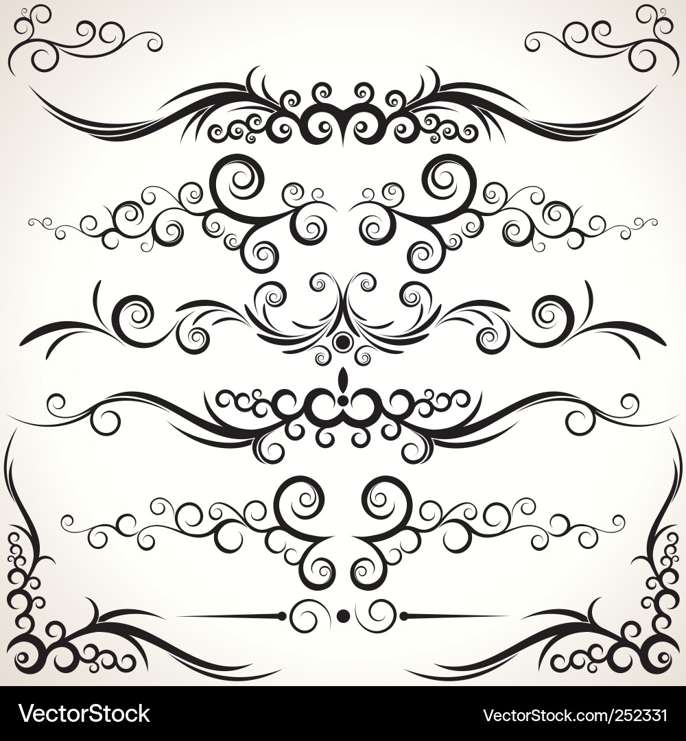 Floral Scroll Ornament vector image