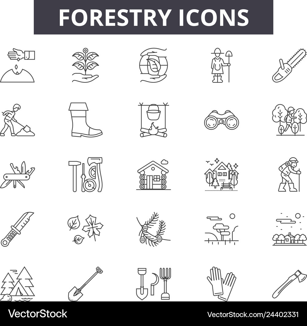 Forestry line icons for web and mobile design Forestry line icons for web and mobile design vector image