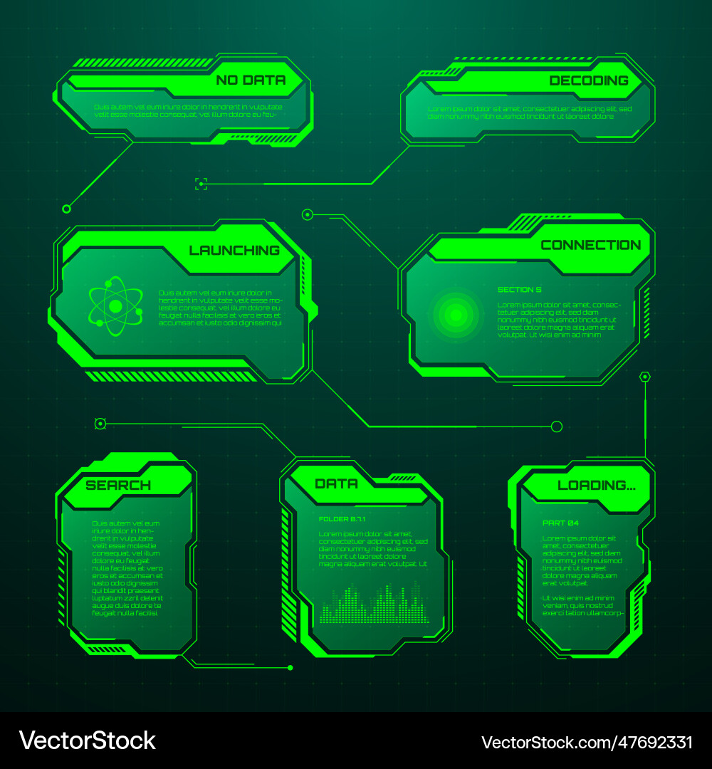 Futuristic HUD UI Elements vector image