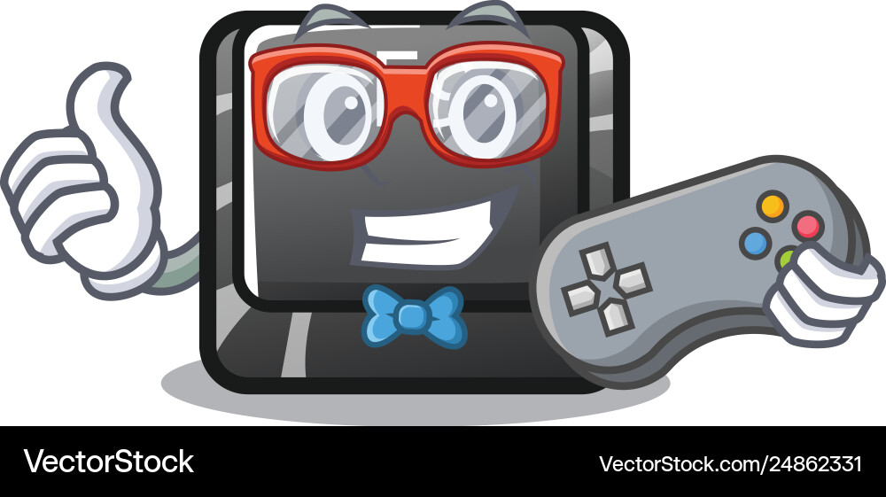 Gamer button f9 in character shape vector image