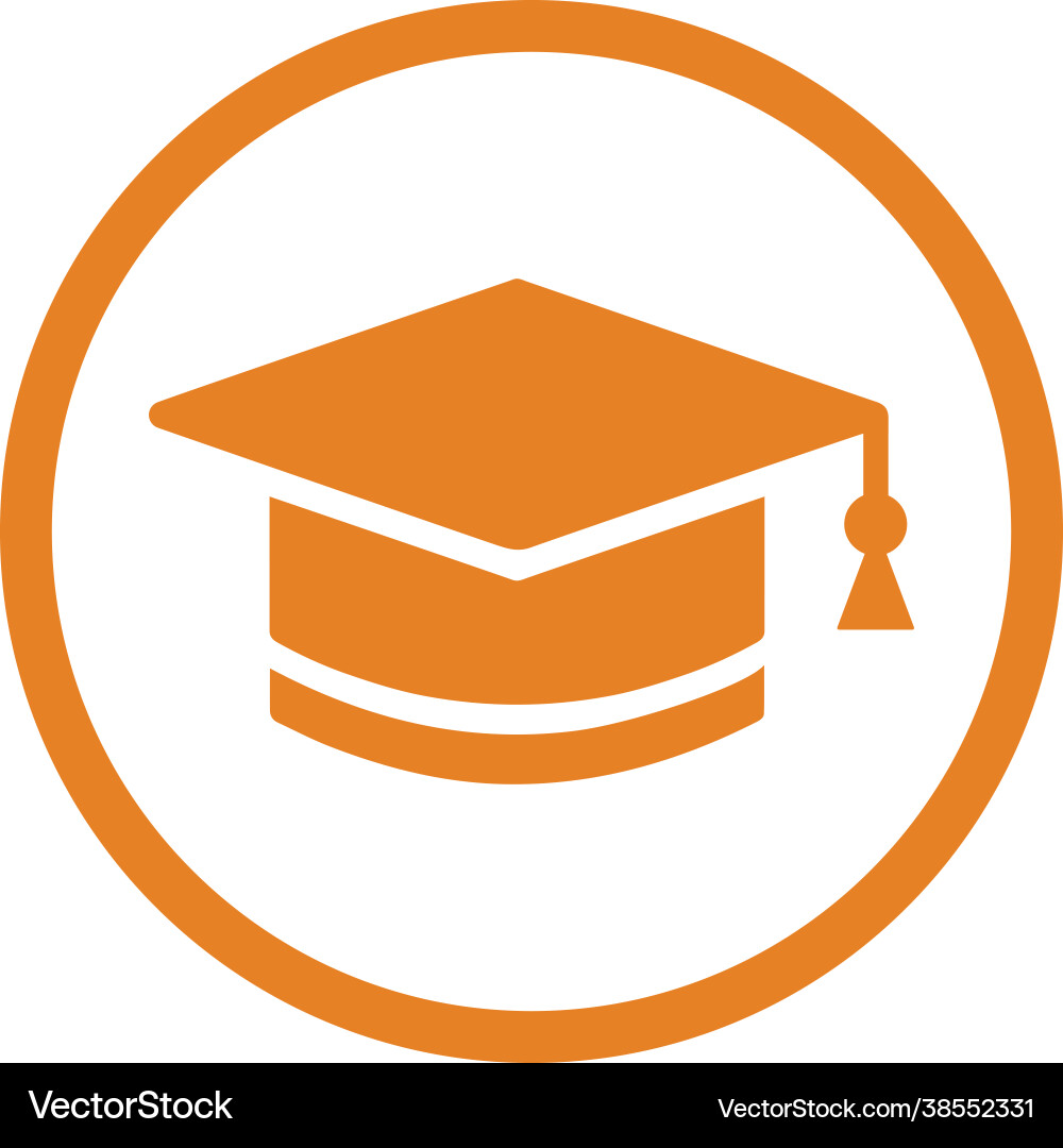Graduate education icon orange color eps Vector Image