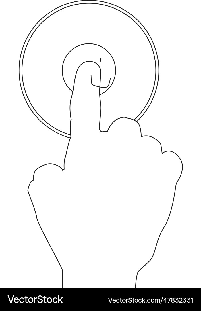 Hand icon touching fingerprint scan Vector Image