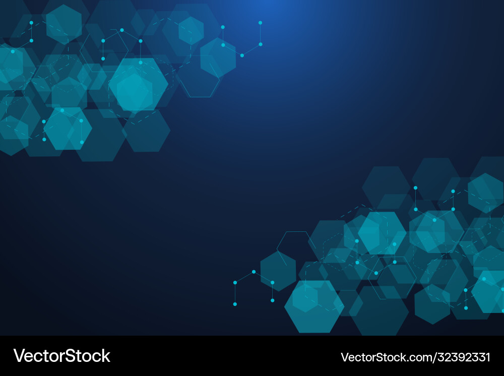 Hexagonal abstract background big data vector image