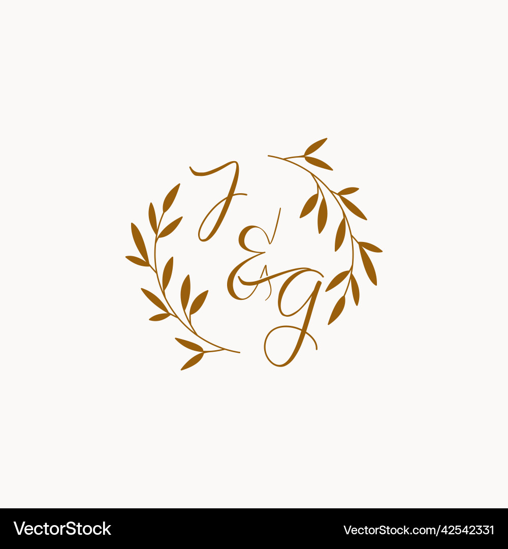 Jg initial wedding monogram logo Royalty Free Vector Image