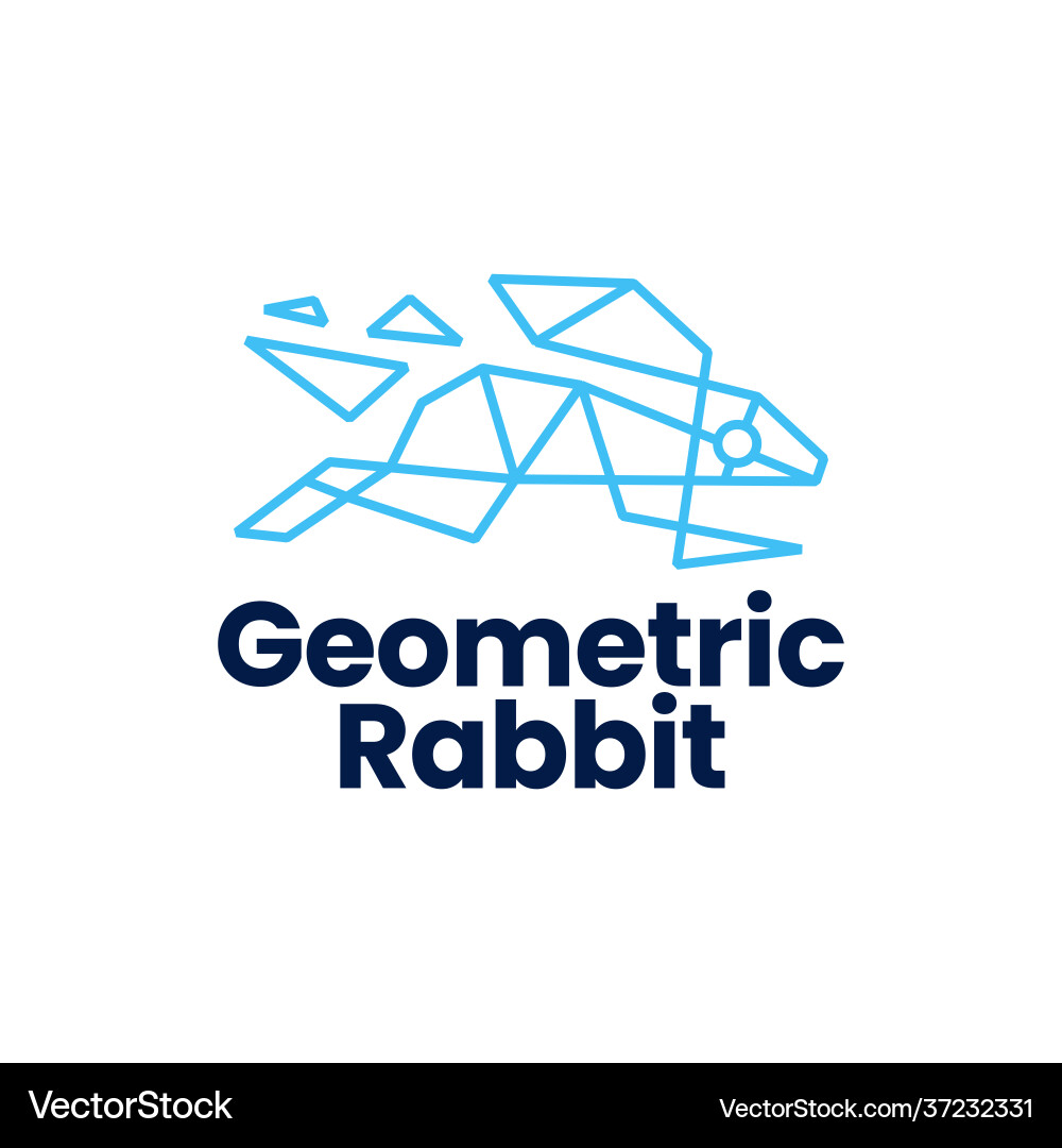 Kaninchen Hase bunny geometrische polygonale Logo-Ikone Kaninchen Hase bunny geometrische polygonale Logo-Ikone vektorbild