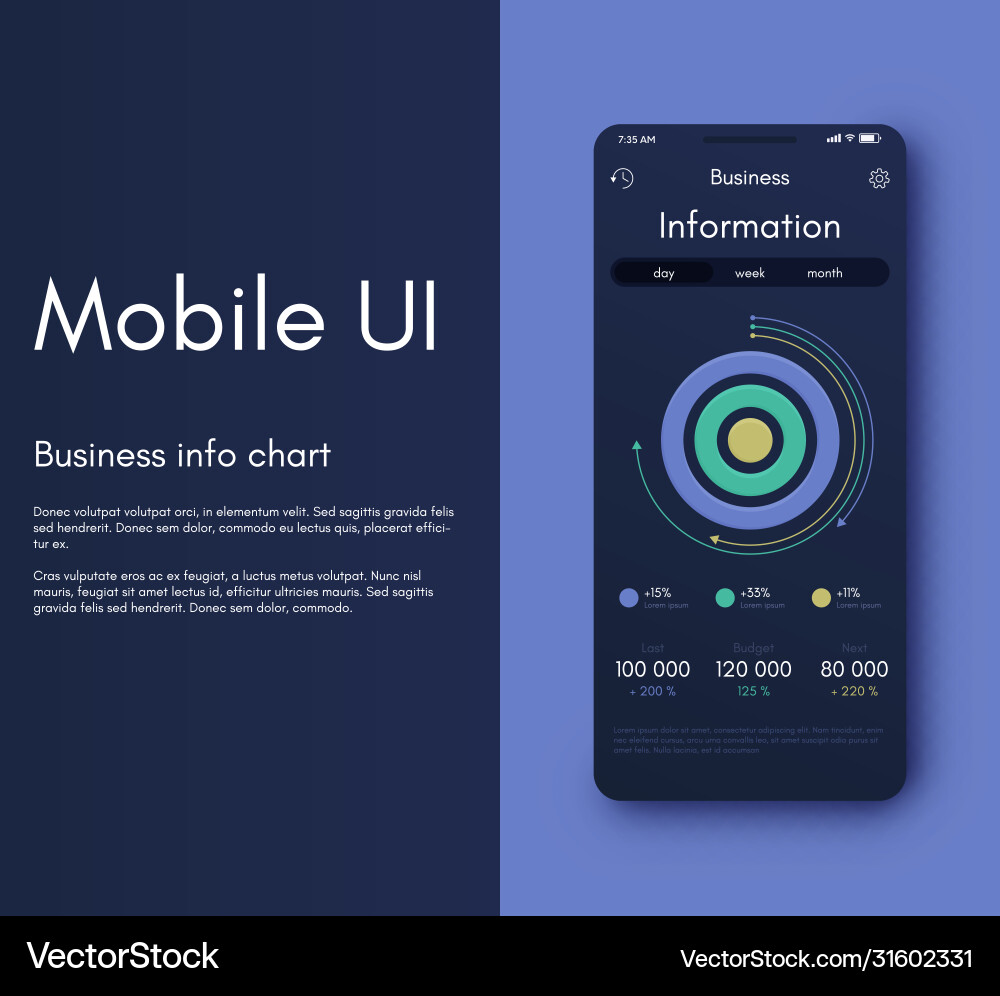 Mobile application interface ui design Vector Image