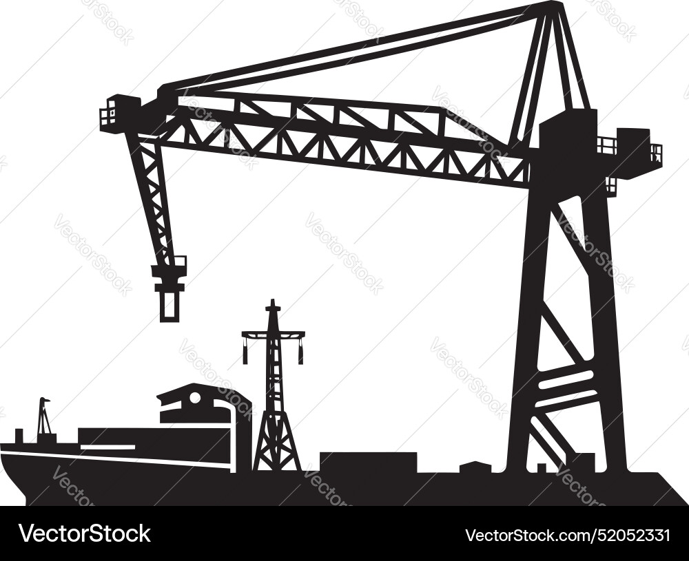 Nautical loading icon port crane graphics Nautical loading icon port crane graphics vector image