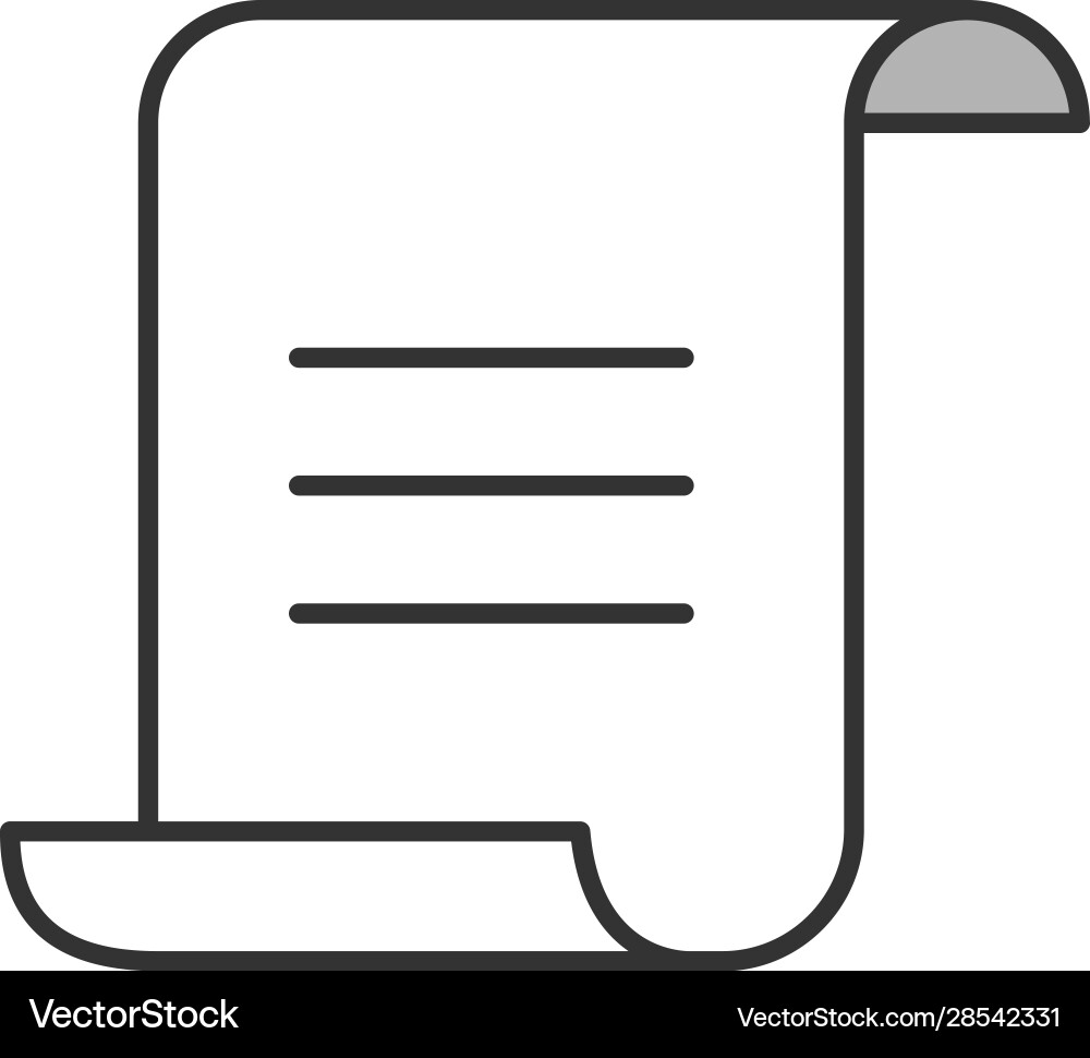 Paper scroll with text color icon Vector Image