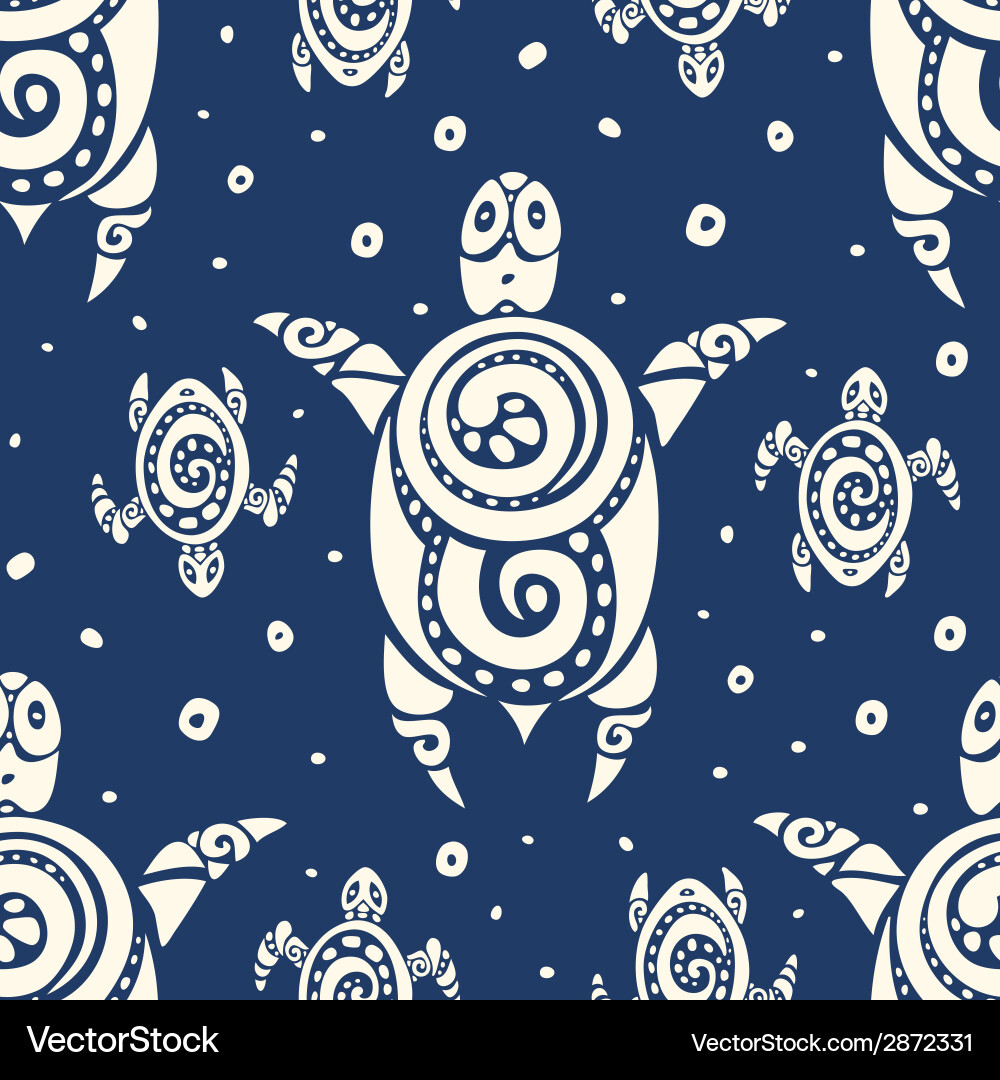 Polynesian Turtle Pattern vector image