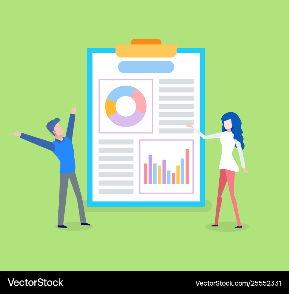 Presentation diagrams on board chart Vector Image