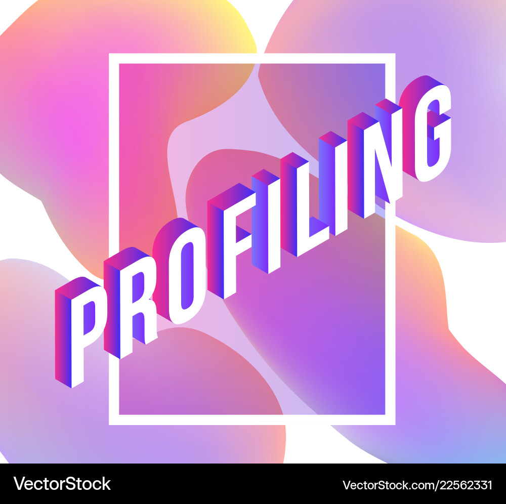 Profiling isometric text design on abstract Profiling isometric text design on abstract vector image