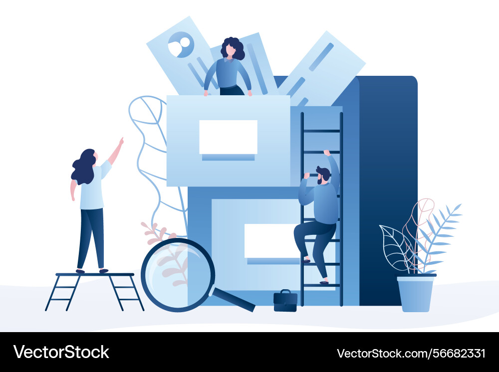 Quick files search document archiving and storage Quick files search document archiving and storage vector image