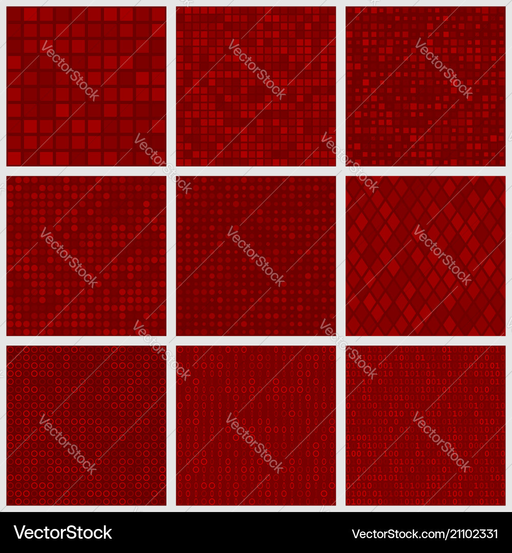 Red Pixel Art Patterns vector image