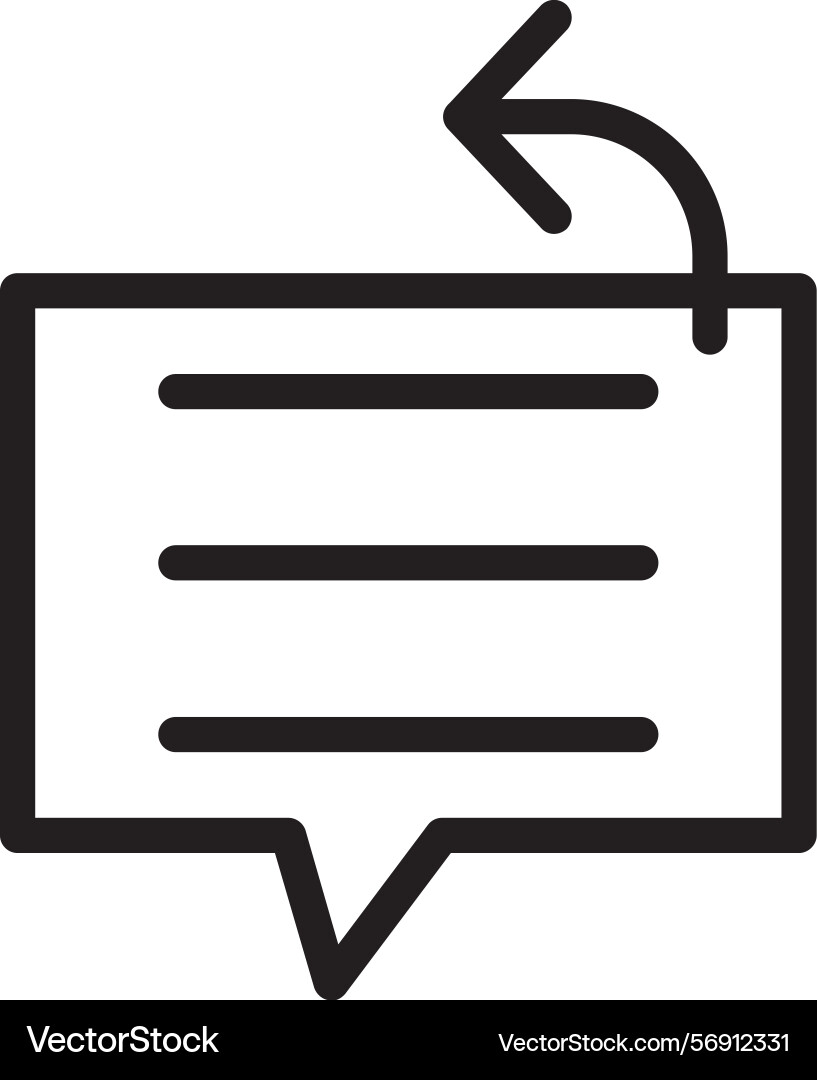 Scripted response linear style icon design vector image
