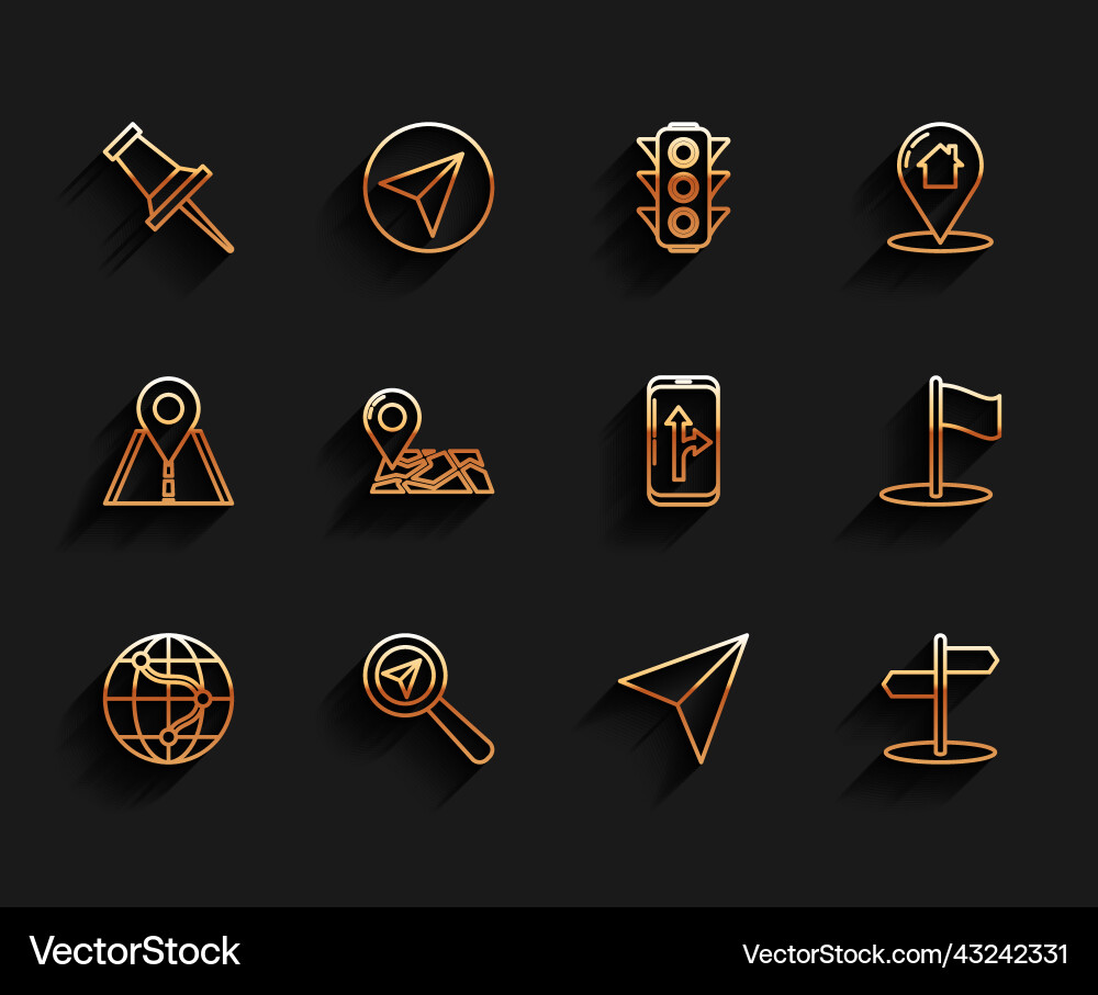 Set line location on the globe search Set line location on the globe search Vector Image