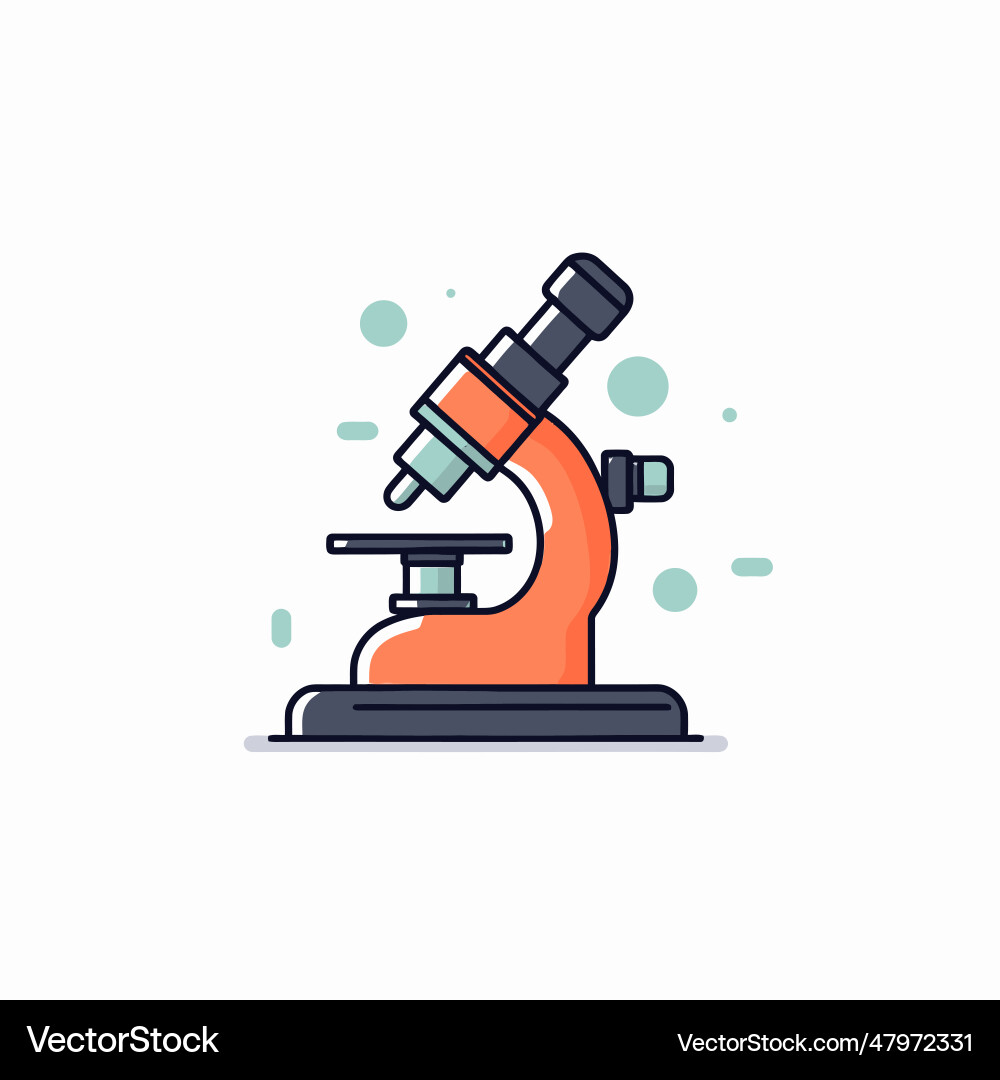 Simple microscope in flat style Simple microscope in flat style Vector Image