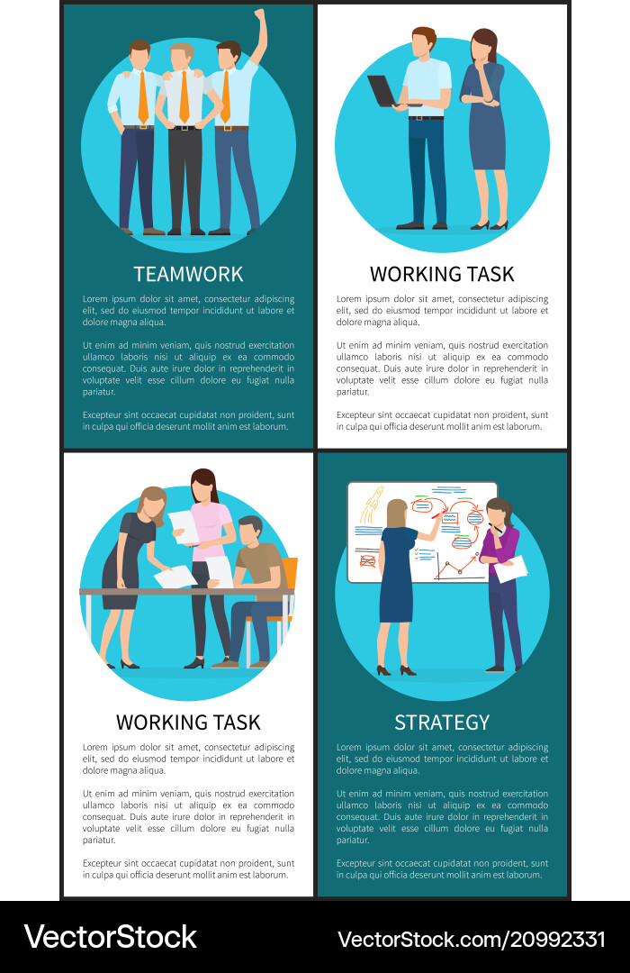 Teamwork and working task Vector Image
