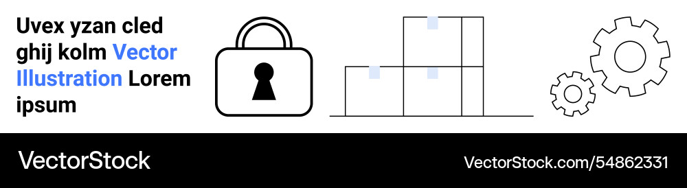 Text blocks and data protection with padlock Text blocks and data protection with padlock vector image