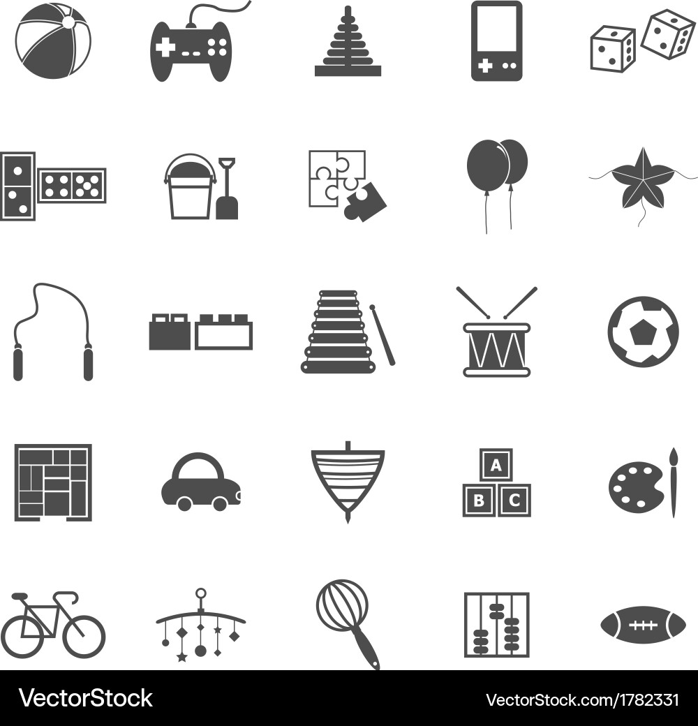 Toy Icon Set - Diverse Playtime Objects vector image