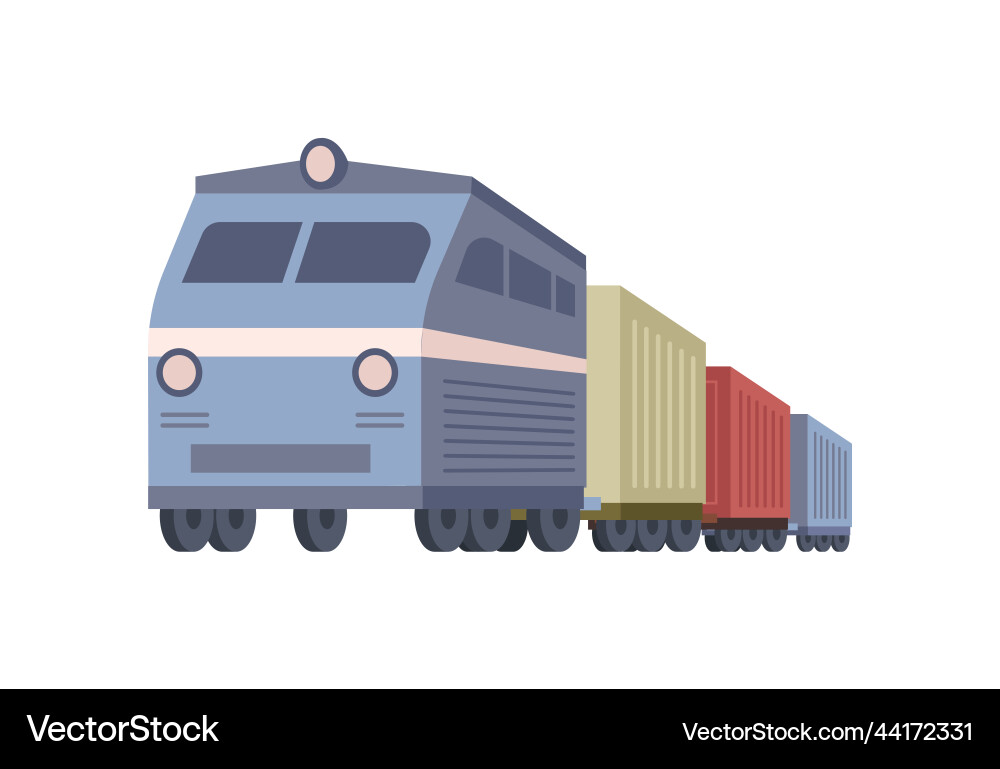 Train shipping and transporting freight cargo Train shipping and transporting freight cargo vector image
