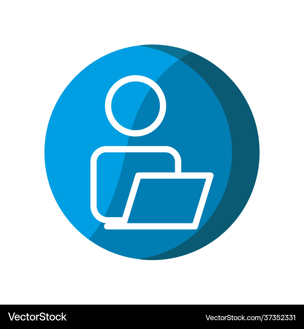 User with laptop icon simple mobile concept web User with laptop icon simple mobile concept web vector image