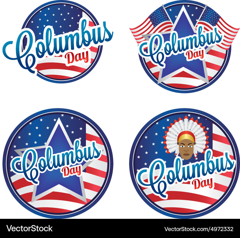 Abstract columbus day objects on a white vector image
