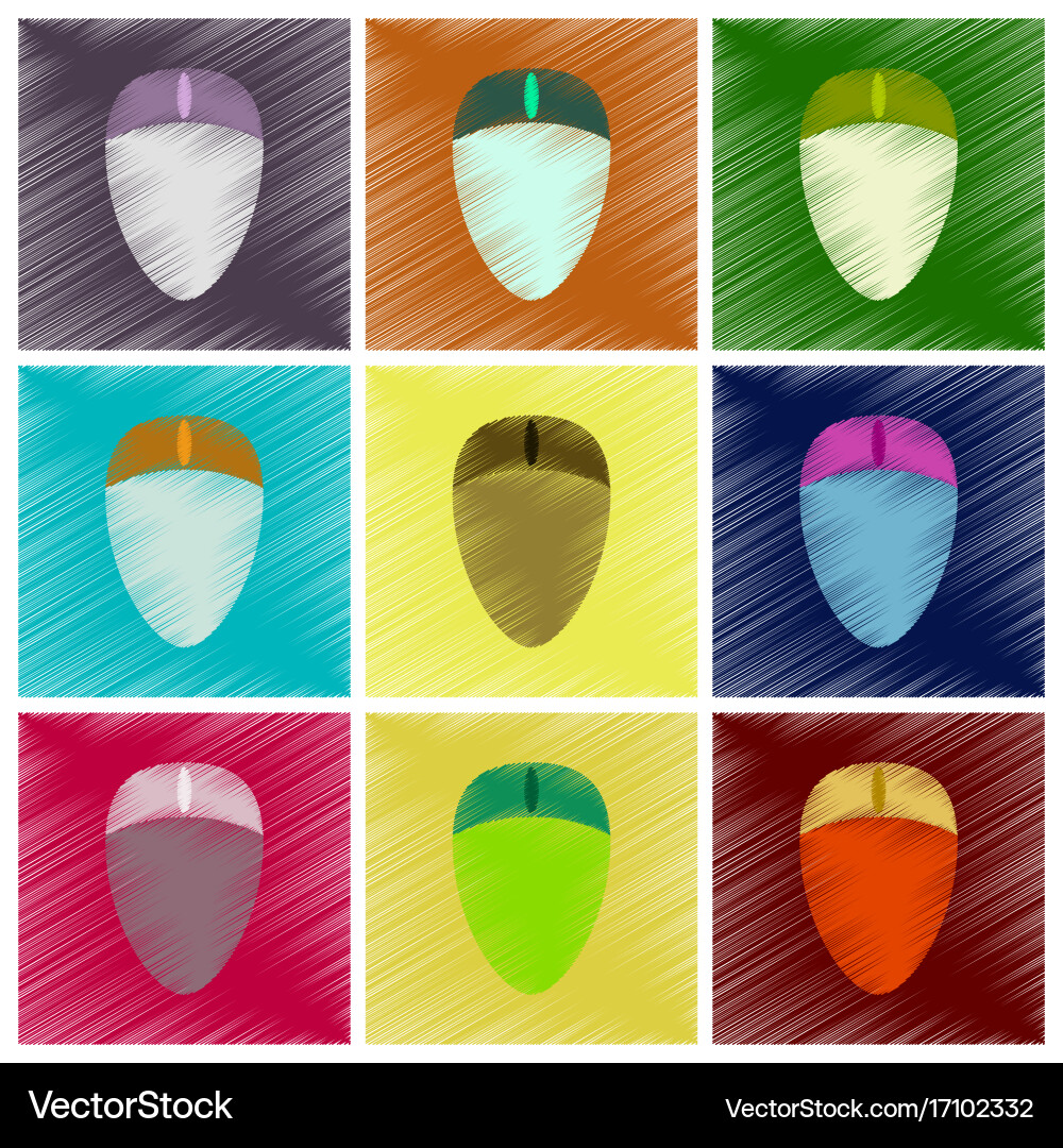 Assembly flat shading style icons computer mouse vector image