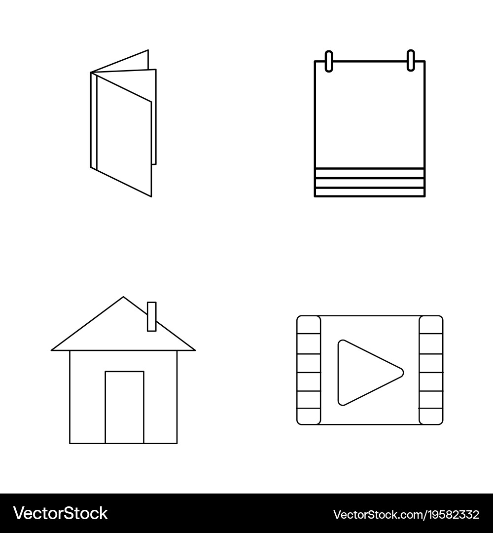 Basic elements outline icons set linear icon vector image